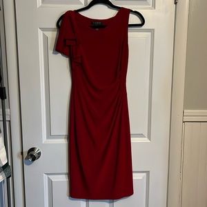 Lauren Ralph Lauren sleeveless kneelength dress. Red, size 2 worn once-great con